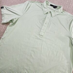Ralph Lauren RLX Golf Polo Men XL Green Stripe Performance Quick Dry UPF Wicking